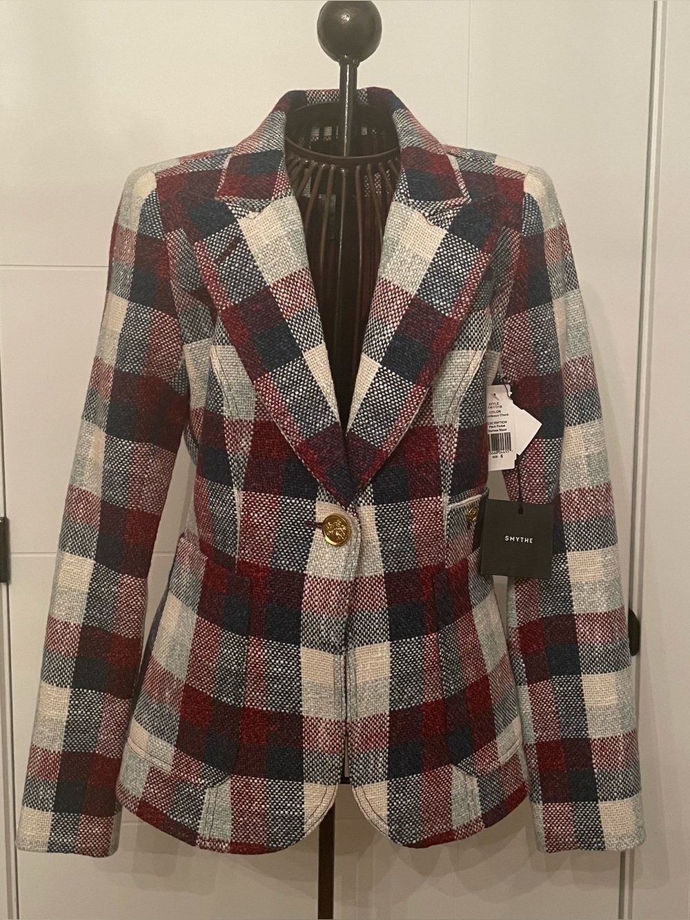 Smythe Patch Pocket Duchess Plaid Blazer - Size 6 - NWT ($895)!